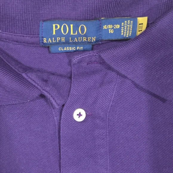 Kids Ralph Lauren Classic Fit Purple Polo - Picture 2 of 3